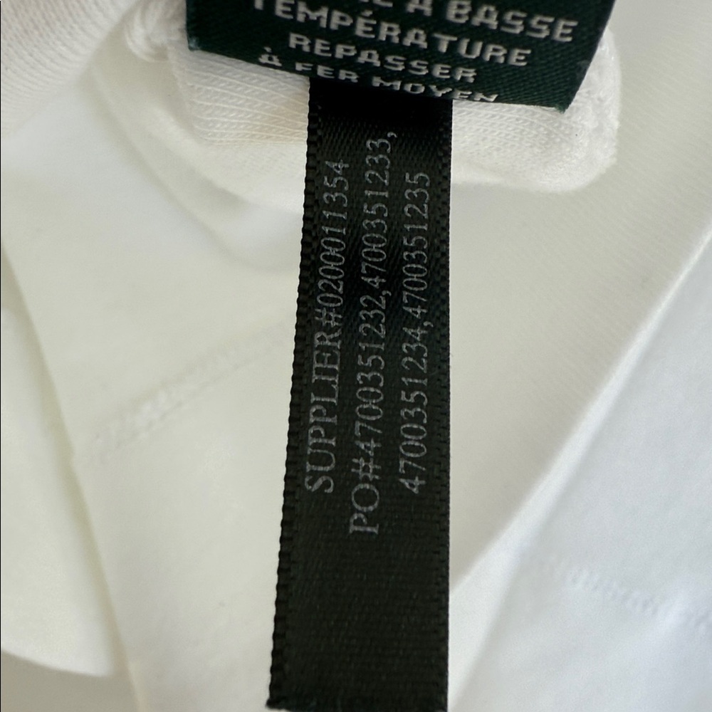 Lauren Ralph Lauren White Tee with Blue Trim - Picture 7 of 7